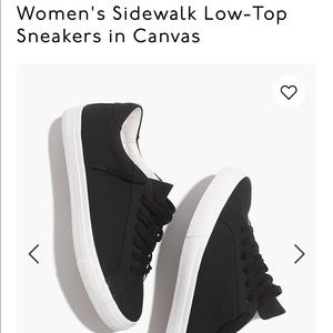 Madewell lowtop canvas sneakers in black size 8
